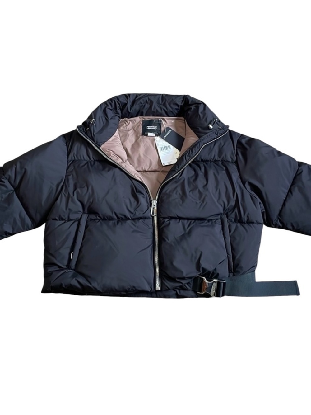 Pernille X Mango Anorak Puffer Cropped Jacket Black Women M NWT Water Repellent
